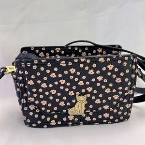 🐈⬛ NICA- Blue and pink purse with a gold cat
